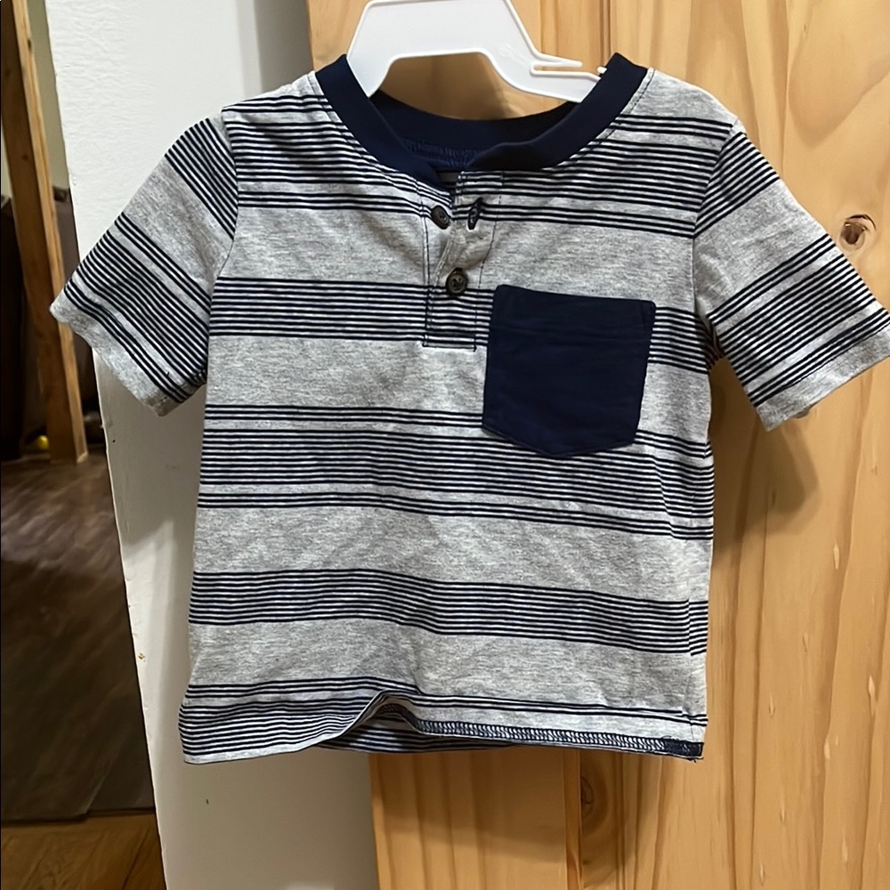 Carter's Gray and Blue Button Down Shirt